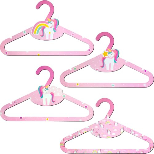 Dalber Kinder-Kleiderbügel Einhörner, Tiere | 8 Stück (2 Modelle) – 31 cm – lustiges, sicheres Design für Babys und Kinder – ideal für den Schrank.