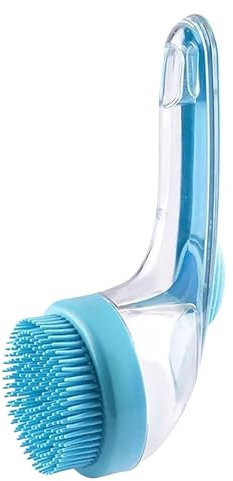 Pet Bath Brush, Dog Grooming Scrubber, Bristle Massage Tool with Anti Slip Handle,19cmx7.4 Inches Gentle Bathing Brush for Puppies, Cats, Horses, Spa Wash, Cleaning and De Shedding
