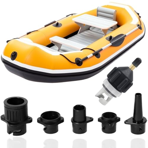 DIFLAX 6 Pièces Adaptateur de Pompe pour Planche à Pagaie, Adaptateur Gonfleur Paddle, Adaptateur de Kayak, Adaptateur de Pompe Sup avec 5 Buses de Valve d'air Embout pour Planche à Pagaie