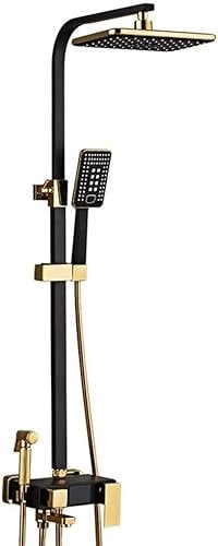 Bathroom Shower Set Intelligent Digital Display Shower Set Shower Faucet Top Spray Lift Shower System with Spray Gun 4 Kinds of Gear Water Supply Shower System