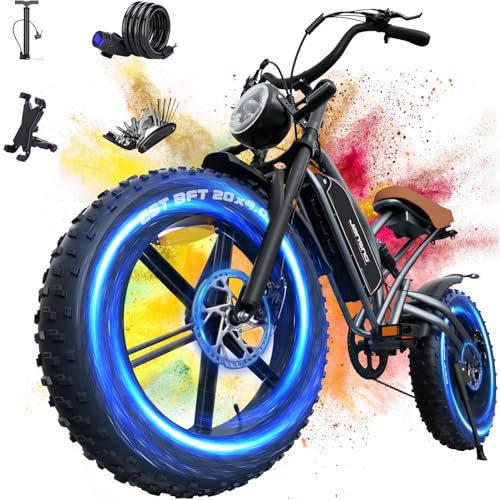 Lunos X50 - Bicicletta elettrica per adulti, 20 pollici, fuoristrada per adulti, con doppia batteria al litio rimovibile da 48 V 14 Ah, 7 velocità, con doppio ammortizzatore e motore senza spazzole