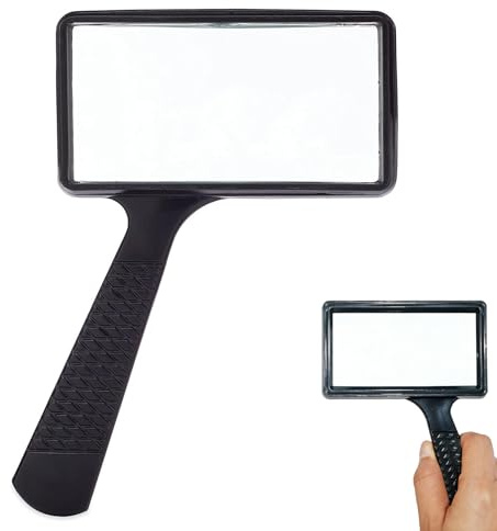 Loupe Lecture 10x avec Verre Rectangulaire HD, Loupe pour dmla Légère en Noir de 170g pour Seniors, Outil de Grossissement Confortable pour Lire et Les Loisirs