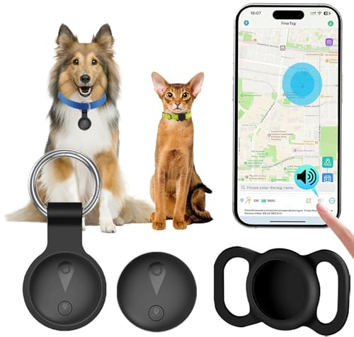 Collare GPS Gatto,GPS per Cani Supporta Sia I Sistemi iOS che Android, Localizzatore GPS per Cani in Tempo, Batteria A Lunga Durata, Localizzatore per Animali Domestici Impermeabile-Nero