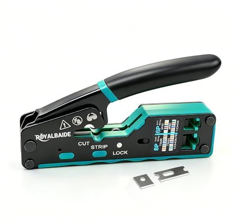 Strumento modulare tutto in uno per crimpatura Ethernet RJ45 passante Cat5 Cat6