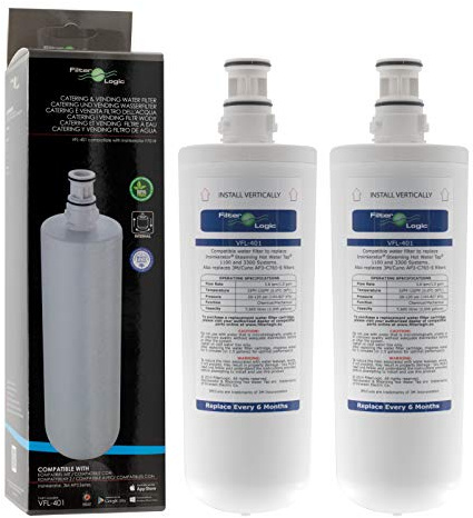 2 x Filterlogic VFL-401 Insinkerator - Water Filter Cartridge Compatible - F701R Also Replaces 3M/Cuno AP3-C765-S Filters for Insinkerator 1100 & 3300 Steaming Hot Water Tap