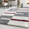 Teppium Moderner Hochflor Teppich Wohnzimmer 200x300 (200 x 290 cm) Rot - Shaggy Flauschiger Teppich, Extra Weich, Pflegeleicht und Kariertes - für Schlafzimmer, Küche und Esszimmer