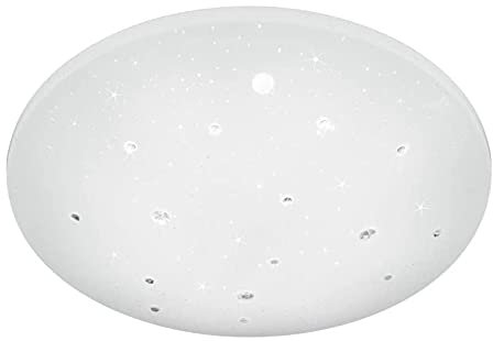 Reality Leuchten LED Deckenleuchte Achat R62735000, Acryl weiß, 21 Watt, Starlight Effekt, Durchmesser 50cm
