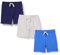 Amazon Essentials Unisex Baby Baumwollshorts Zum Schlüpfen - Auslauffarben, 3er-Pack, Blau/Grau Meliert/Marineblau, 3-6 Monate