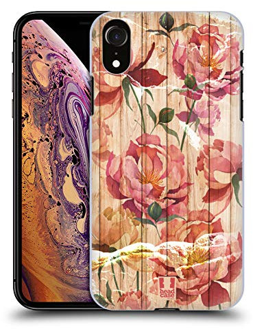 Head Case Designs Pfingstrose Mix Von Holz Drucken Harte Rueckseiten Handyhülle Hülle Huelle kompatibel mit Apple iPhone XR
