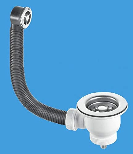 McAlpine 1 1/2” Mini Basket Strainer Waste and Overflow - Stainless Steel FMBSWSS85