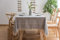 Lanqinglv Quaste Tischdecke 140x200 Grau Kariert Baumwolle und Leinen Tischtuch Rechteck Couchtisch Tischdecke Gartentischdecke Abwaschbar Küchentischabdeckung für Speisetisch (140x200,Grau)