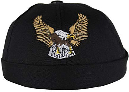 EURO STARS Motorrad Textil Cap ohne mit Adler Motiv, Schirm Mütze Docker Cap Trucker Biker Schwarz