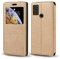 PU Leder Flip Hülle mit Unsichtbarem Magnet und Sichtfenster Kompatibel mit Gigaset GS4, Smarte Klapphülle mit Displaysicht (Gold)