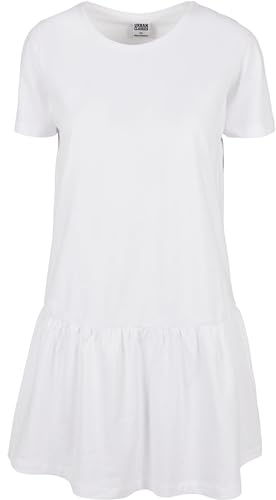Urban Classics Ladies Valance Tee Dress, White, XS