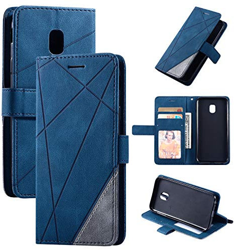 QiongniAN Hülle für Samsung Galaxy J3 2017, Klapphülle Handytasche Case Blue