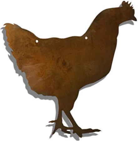 Rostikal Landhaus Deko Huhn 22 x 20 cm Rost Deko zum aufhängen Gartendeko Vintage Deko