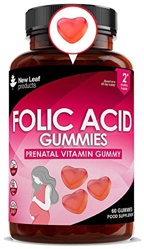 Folic Acid Pregnancy Gummies High Strength Folate Vitamins - Chewable Folic Acid Vegan Prenatal Vitamins for Women 400mcg, Vitamin B9 Prenatal Conception - Pregnancy Supplements, Real Fruit Juice