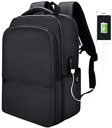 pour Netbook Sac Polyester étanche pour Ordinateur Portable Sac à Dos pour Ordinateur Portable ci-Dessous 15 Pouces, avec Interface USB Coffre Trolley Sangle pour Netbook Sac (Couleur : Black)