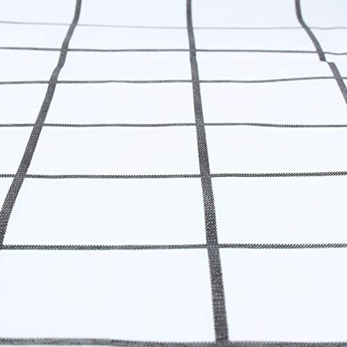 Tischdecke, PVC Esszimmer Küche Tischdecke Beistelltisch Abdeckung Schutzfolie Schwarz Weiß Karierter Druck Tischtuch für Picknick, Party