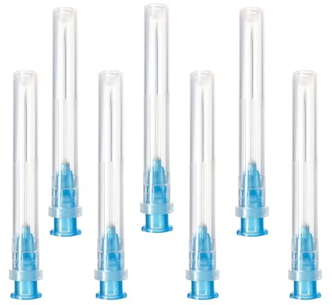 100 Stück x 23G x 1-1/4(0,6mm x 32mm) Edelstahl Abgabe Tube für Nachfüllflüssigkeiten,einzeln verpackt,Nachfüllröhrchen für Industrie,Wissenschaftslabore,Haushalt,Hobby,flüssiges Öl,Klebstoff