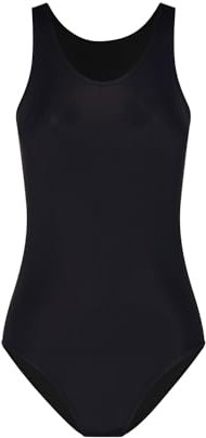 Modibodi Period Swimwear for Teens - Racerback One Piece Girls Swimming Costume - Light Flow 20ml Absorbency Period Swimsuit - Black Y14-16