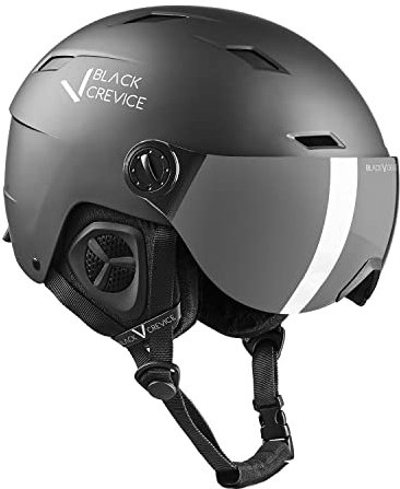 BLACK CREVICE Skihelm mit Visier Kirchberg schwarz, M (54-57cm)…