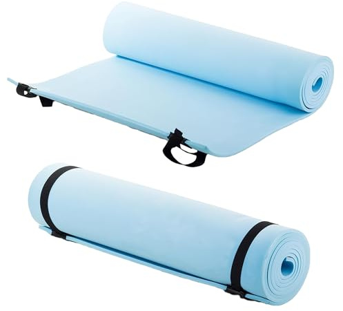 ADVENTURE PEAKS Camping Mat Waterproof EVA Foam Exercise Mat Extra Thick 0.6 CM Lightweight Yoga Mat with Elastic Straps Ideal for Exercise, Camping & Travelling