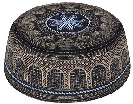 YJZQ Islamische Muslimische Mütze Weiße Stickerei Beanie Mütze Männlicher Muslimischer Gebetshut Hut Herren Islam Hut Türkisch Muslim Hut