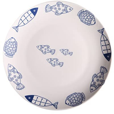 KICHOUSE 1 Stück Weiße Speiseteller Weißes Serviertablett Fondueteller Gemüsetablett Schmucktablett Schmuckdisplay Teller Porzellan Speiseteller Spaghettiteller Obstteller Sushiteller