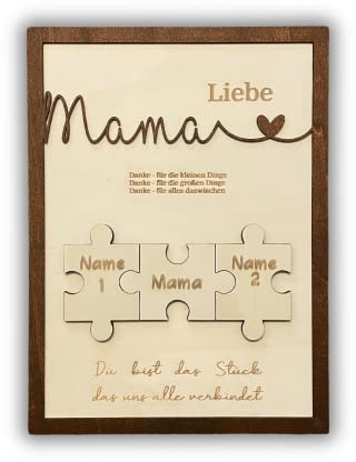 DRYSSON Mom Mama Tag Geschenk für die Mutter oder Oma zum Muttertag Puzzle Muttertagsgeschenk zu Weihnachten Geburtstag Kinder individuelles personalisiertes Muttertags präsent