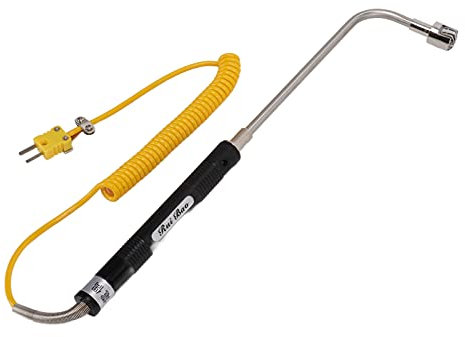 Cavo per Termocoppia di Tipo K, Sonda di Temperatura Superficiale Sensore per Termocoppia in Acciaio Resistente Al Calore (Termocoppia con superficie a gambo curvo)