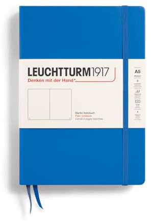 LEUCHTTURM1917 369787 Notizbuch Medium (A5), Hardcover, 251 nummerierte Seiten, Sky, blanko