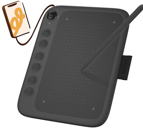 UGEE Q6 16,5 x 10,2 cm Zeichentablett für Android-Handy mit 6 Hotkeys, Grafiktablett, einstellbarer Zeichnungsmodus, Schreibtablett, mobiles Zeichnen, Online-Klasse, Büro, Notizen, kompatibel mit