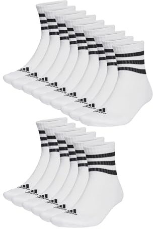 adidas 15 Paar C Sportswear MID 15p Mid Cut Socken Unisex Sportsocken, Farbe:White, Socken & Strümpfe:46-48