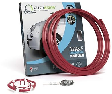AlloyGator Felgenschutz Dunkelrot – Schützt vor Bordsteinschäden & Kratzern | Passend für Felgen bis 15 | Für alle Fahrzeugtypen | Ohne Klebstoff | 15 Farboptionen