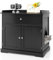 GOPLUS 3 en 1 Mueble Arenero para Gatos, Caja de Arena para Gatos con Cajones, Aseo Cerrado para Gato con Puertas Dobles y Agujeros, Casa de Mascotas Interior, Mesa Auxiliar con Lavabo Oculto (Negro)