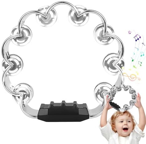 Zweireihiges Rassel-Tamburin, zweireihige musikalische Tamburine in Pflaumenblütenform | Metall-Tamburin, Musikinstrument als Geschenk, KTV, Tanz, Party für Erwachsene