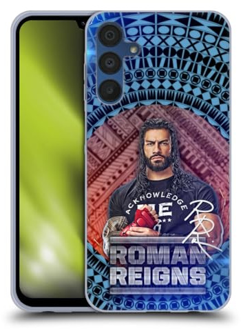 Head Case Designs Offizielle WWE Stammesmuster Roman Reigns Soft Gel Handyhülle Hülle kompatibel mit Samsung Galaxy A15