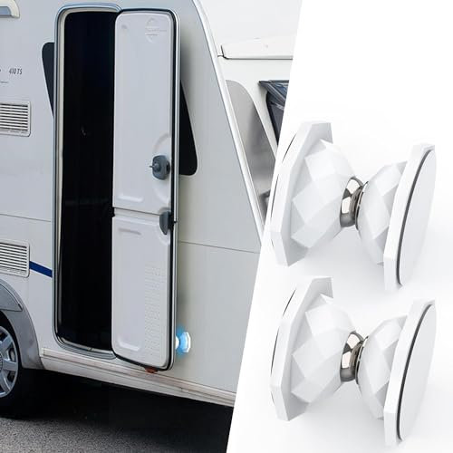 Etomvoop Magnetischer Türhalter für Wohnwagen, Kieselgel Türfeststeller, Türsicherung, Türstopper in Weiß, Türschloss Stauraum für Wohnwagen Wohnmobil Boot, 2 Stück
