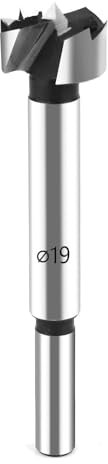 HPHOPE Professional Forstnerbohrer 19mm für Holz, Forstner Bits Ø 19mm, Länge 90mm, Bohraufsätze mit Rundschaft