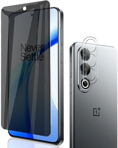 Phlleyaa Schutzfolie für OnePlus Nord CE4 für Panzerglas Sichtschutz,Displayschutz 1 Stück mit 1 Stück Kamera Schutzfolie,9H Härte/Bläschenfrei/Anti-Spy für OnePlus Nord CE4 Panzer Schutz Glas