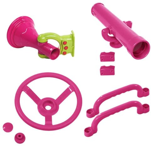 Perfeclan 4x Playground Accessories Outdoor Playground Accessories Pink Attachments Pirate Ship Wheel for Kids for Swingset Boys Girls