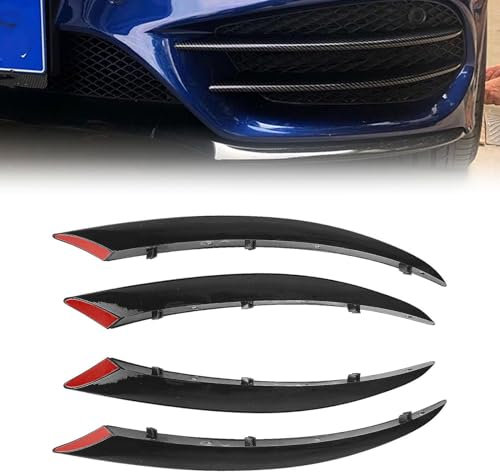Auto Frontstoßstange Lippe Splitter Nebelscheinwerfer Verkleidung für Mercedes Benz C-Klasse Sport W205 C43 C63 AMG C180 C200 C250 C260 C300 2015-2018 Glänzend Schwarz Auto-Außenzubehör
