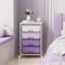 SYKIARIOL Storage Trolley with 4 Drawers, Rolling Storage Cart on Wheels, Multipurpose Mobile Organizer Unit Utility Cart for Living Room,Bedroom,School,Beauty,Purple