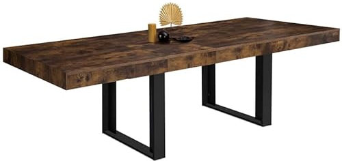 IDMarket - Esstisch, ausziehbar, rechteckig, Phoenix, 6-12 Personen, Holz, Antik-Optik, Schwarz, 200 – 300 cm