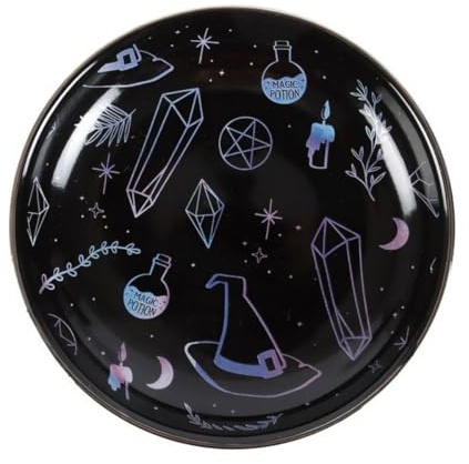 Something Different Crystal Witch Print Trinket Dish (One Size) (Black/Blue)