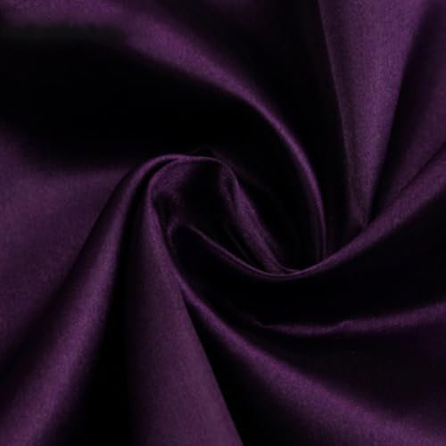 Anevous Tessuto di raso, 100 cm x 150 cm, tinta unita, per cucito, tessuto decorativo al metro, tessuto di raso per fai da te, tessuto di rivestimento per vestiti, tende, decorazioni, viola scuro