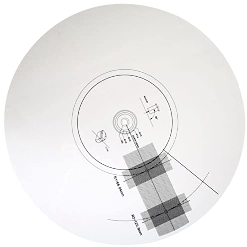 Plattenspieler Lineal 3mm Acryl Ausrichtungslehre für Tonabnehmer | Weiß, Rutschfest und Justierbar, für Schallplatten und Vinyl Plattenzubehör