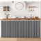 Aocet Schrankvorhänge Küche, Schrank-Vorhang Regal Vorhang zum Schiene, Faltbare Unterschrank Gardine Regalverkleidung Vorhang Staubvorhang für Kleiderschrank Badezimmer(Gray,Cabinet 160x70cm)