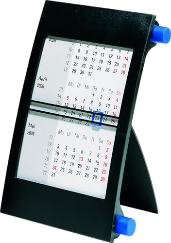 rido/idé 3-Monats-Tischkalender '26 | 90×120 mm, blau/schwarz